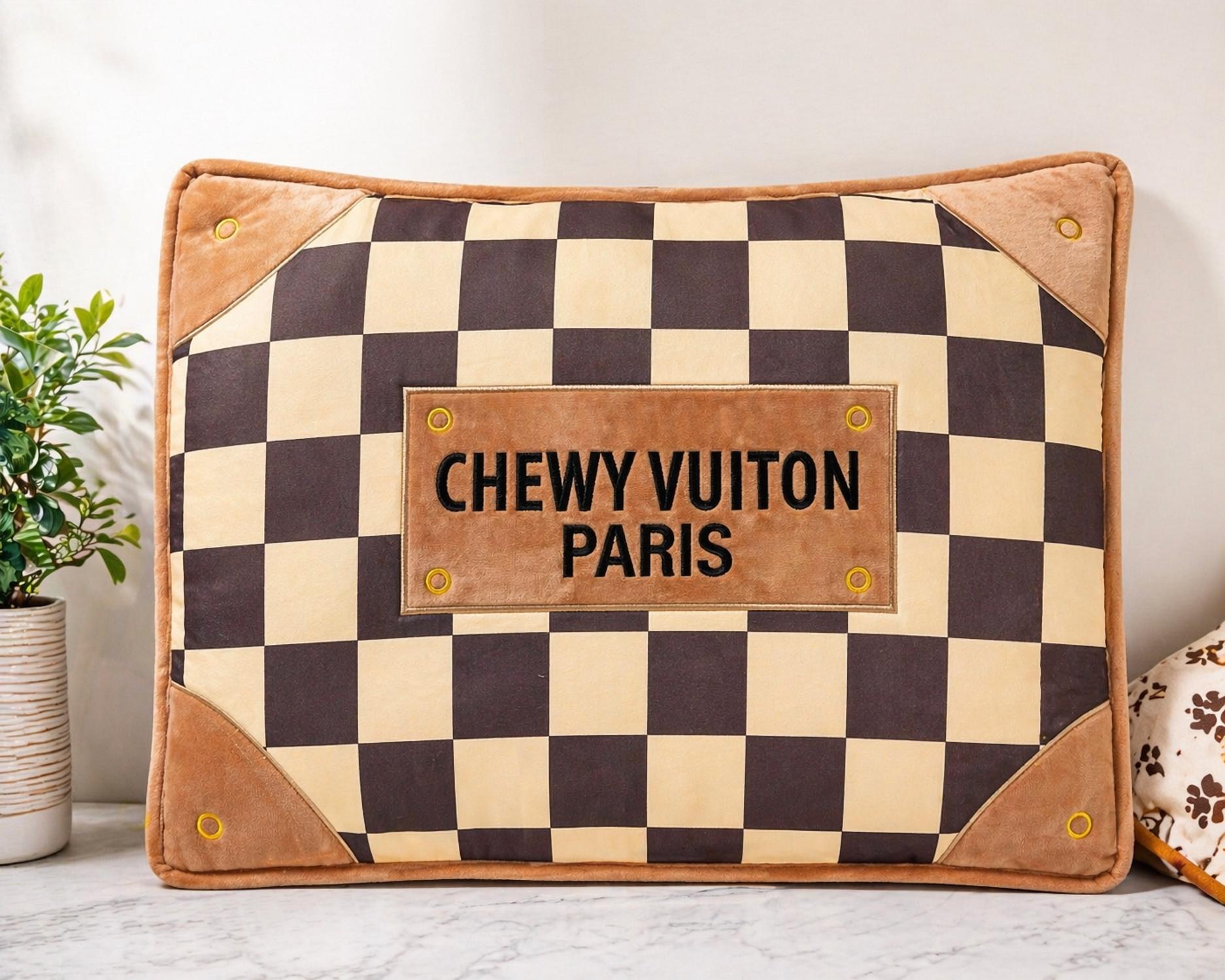 Haute Diggity Dog Checker Chewy Vuiton Bed in tan - item