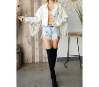 Veveret - Raw Hem Fringe Jacket