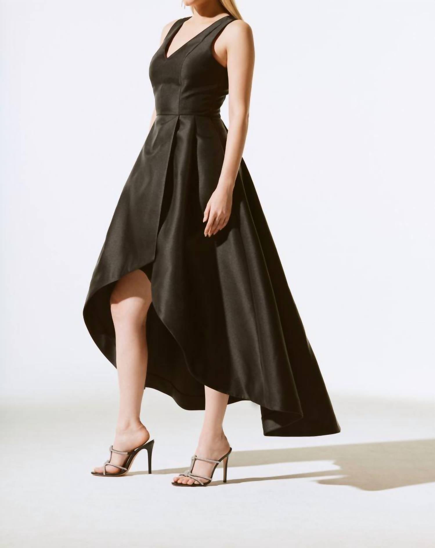 Joseph Ribkoff - Faux Wrap High-low Long Gown