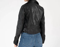 MAURITIUS Bita Lambskin Jacket in black - women's jacket - detail view