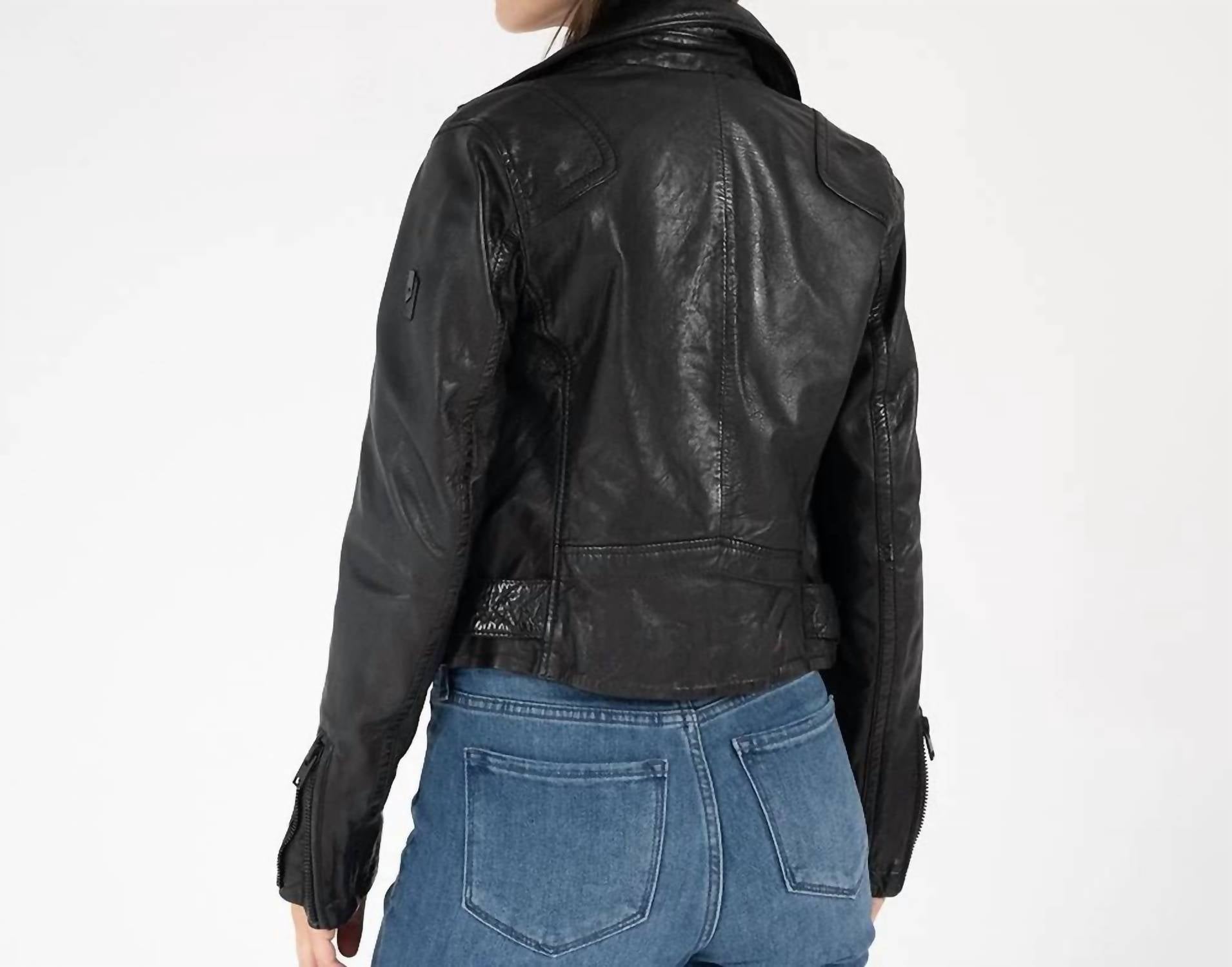 MAURITIUS Bita Lambskin Jacket in black - women's jacket - detail view