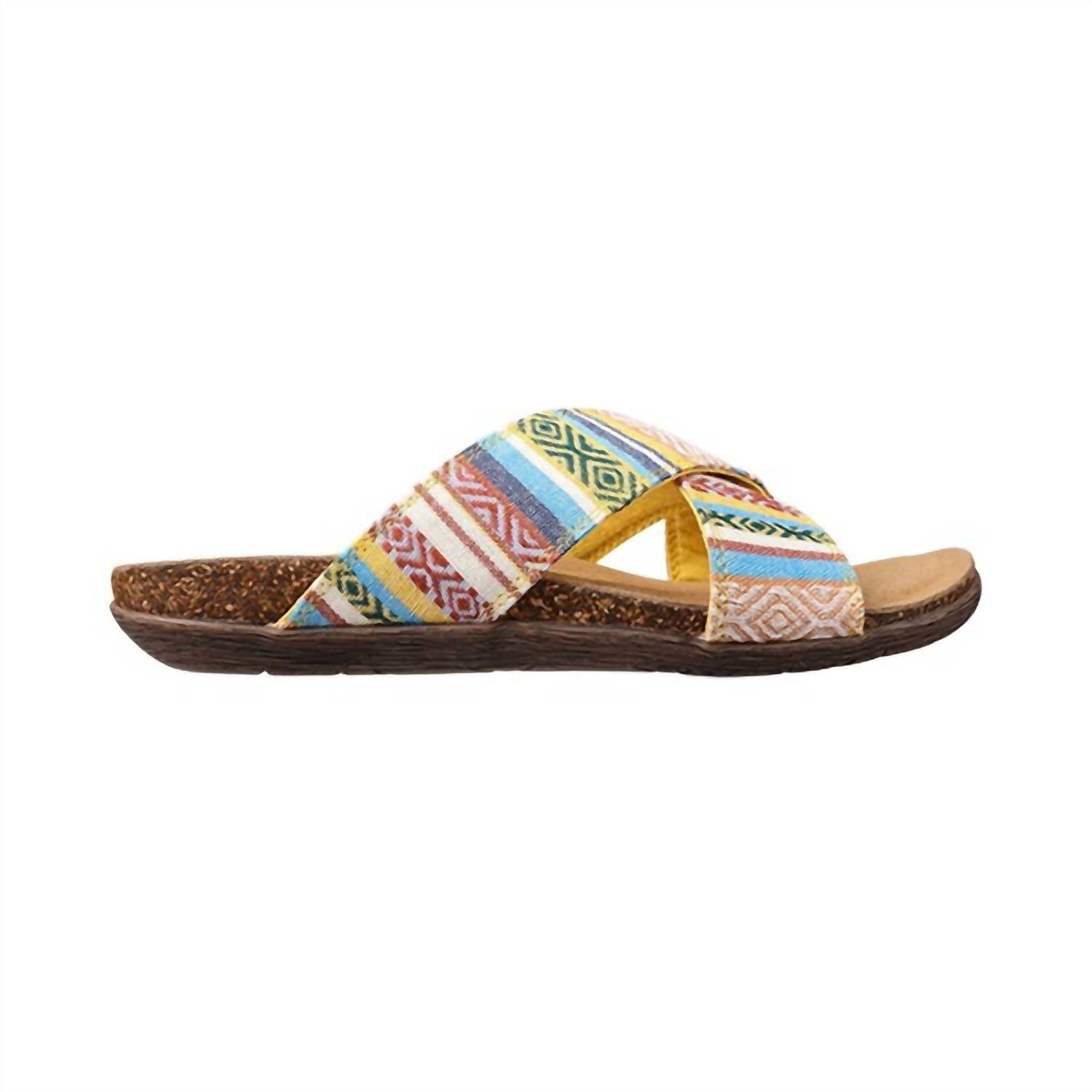 Lamo Women's Leyla Crossband Sandal in yellow - women's sandal