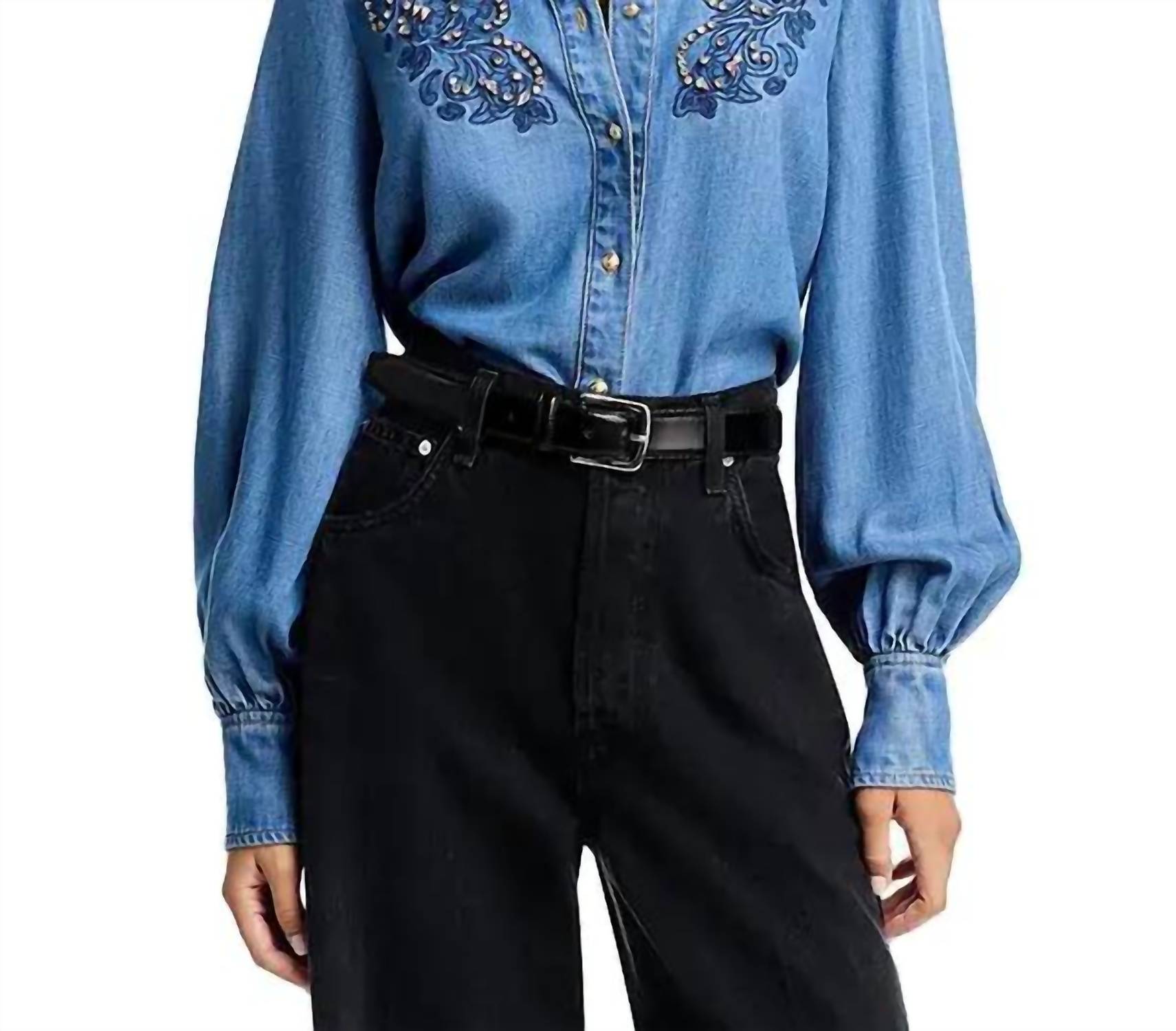 Cinq A Sept - Juliette Rhinestone-Embellished Embroidered Top