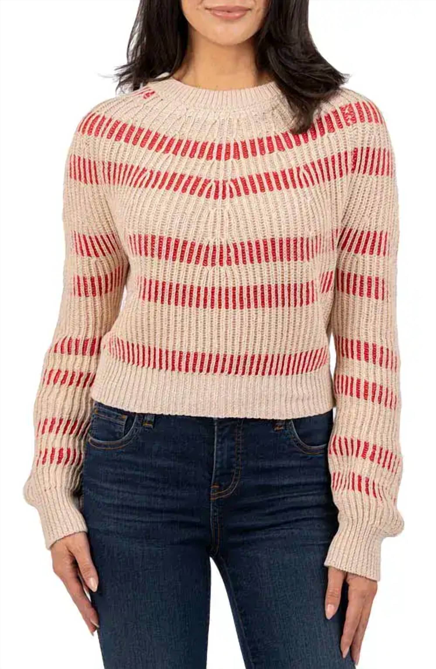 Kut From The Kloth - Reagen Stripe Crewneck Sweater