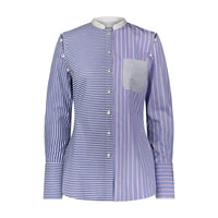 Marina Moscone - Women's Cotton Striped Button Shirt