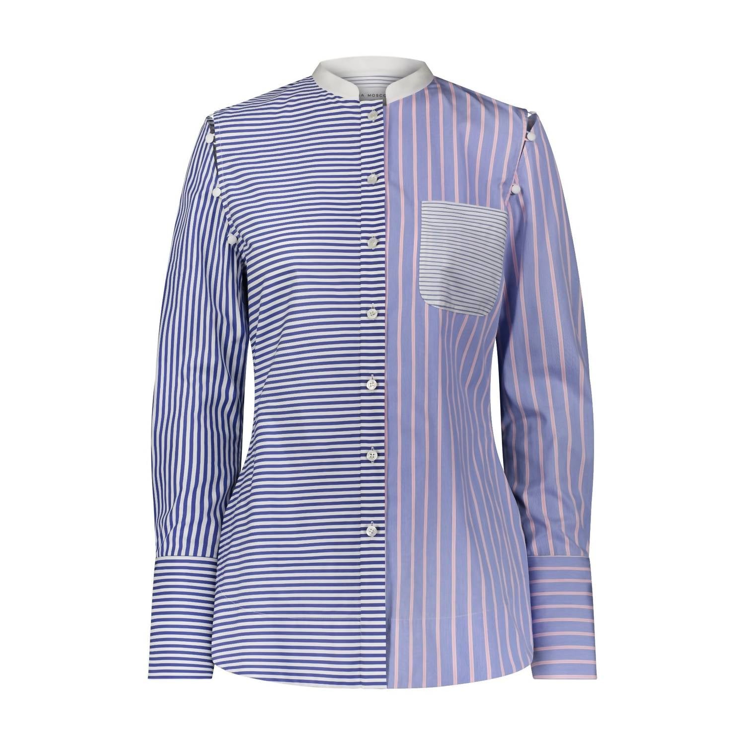 Marina Moscone - Women's Cotton Striped Button Shirt