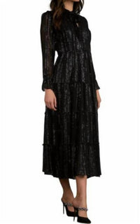 Elan - International Shimmer Striped Maxi Dress