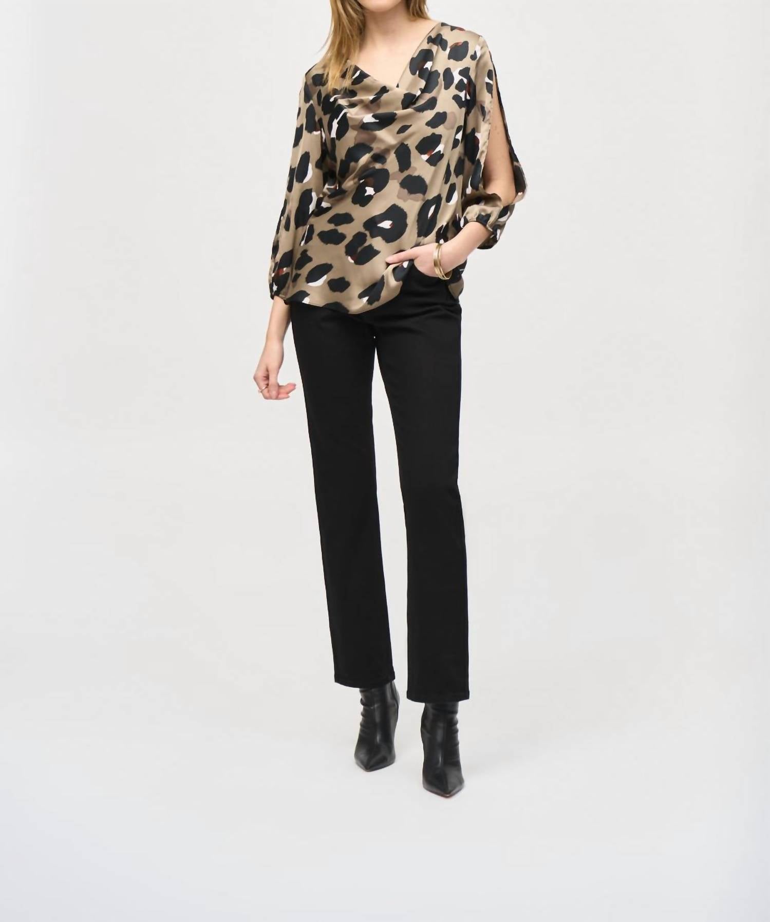 Joseph Ribkoff - Leopard Satin Top
