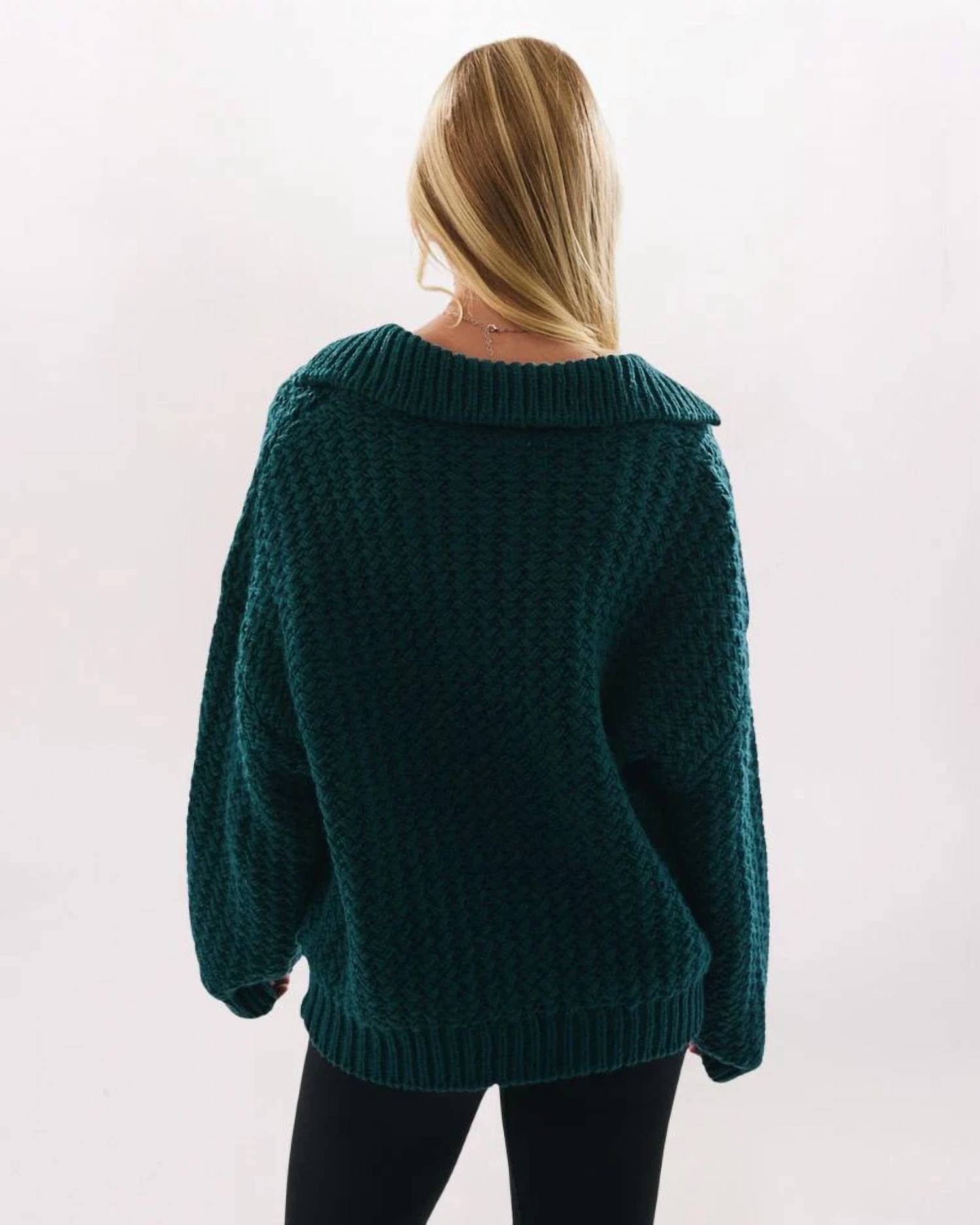Rowan + Riot - Oversized Textured Collar Sweater