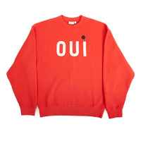 Clare V. Long Sleeve Crewneck Oui Sweatshirt in super red - women's top - detail view