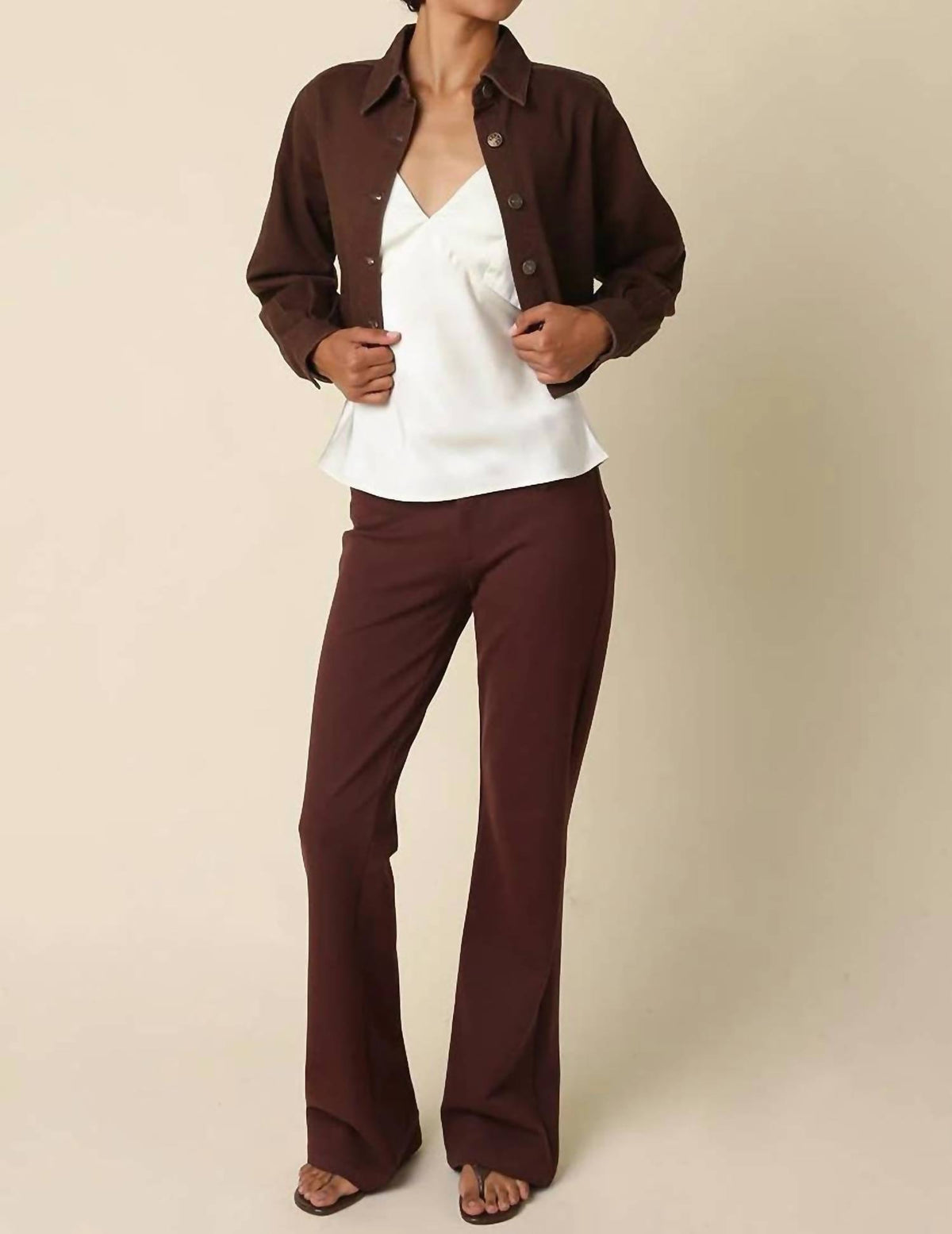 Olivaceous - Denim Cropped Jacket