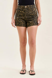 Judy Blue High Waist Denim Short in rigid magic leopard - women's shorts