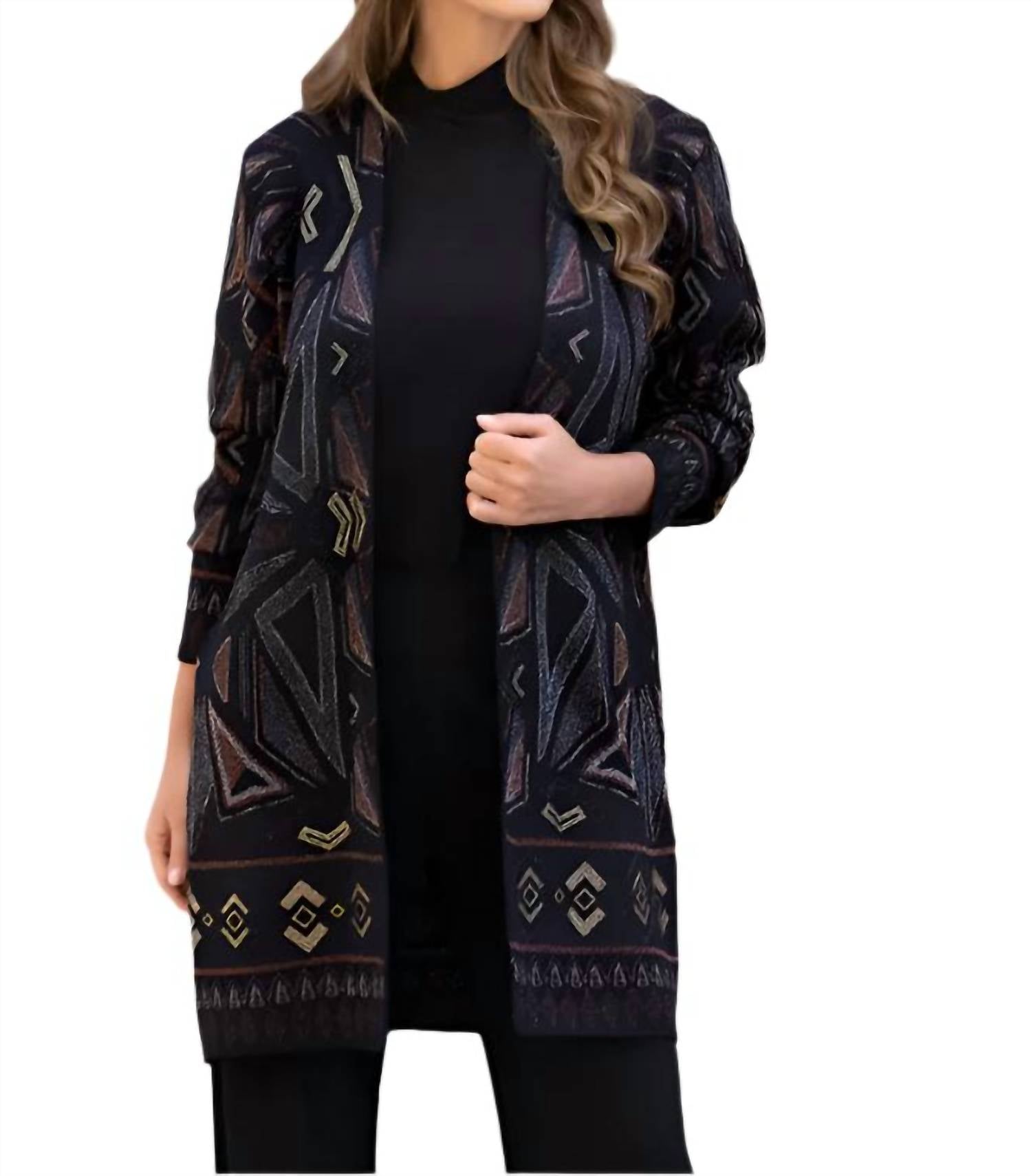 Frank Lyman - Open-Front Geometric Duster