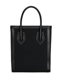 Balmain - Women's Leather Trimmed Canvas Tote Bag