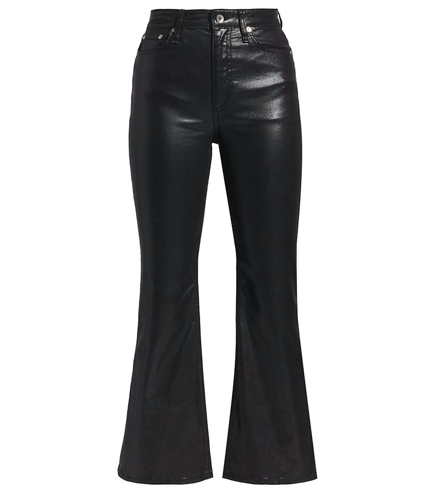 Rag & Bone - Casey Coated High-Rise Ankle Flare Jean