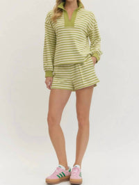 Entro - Stripe Lounge Pullover Top