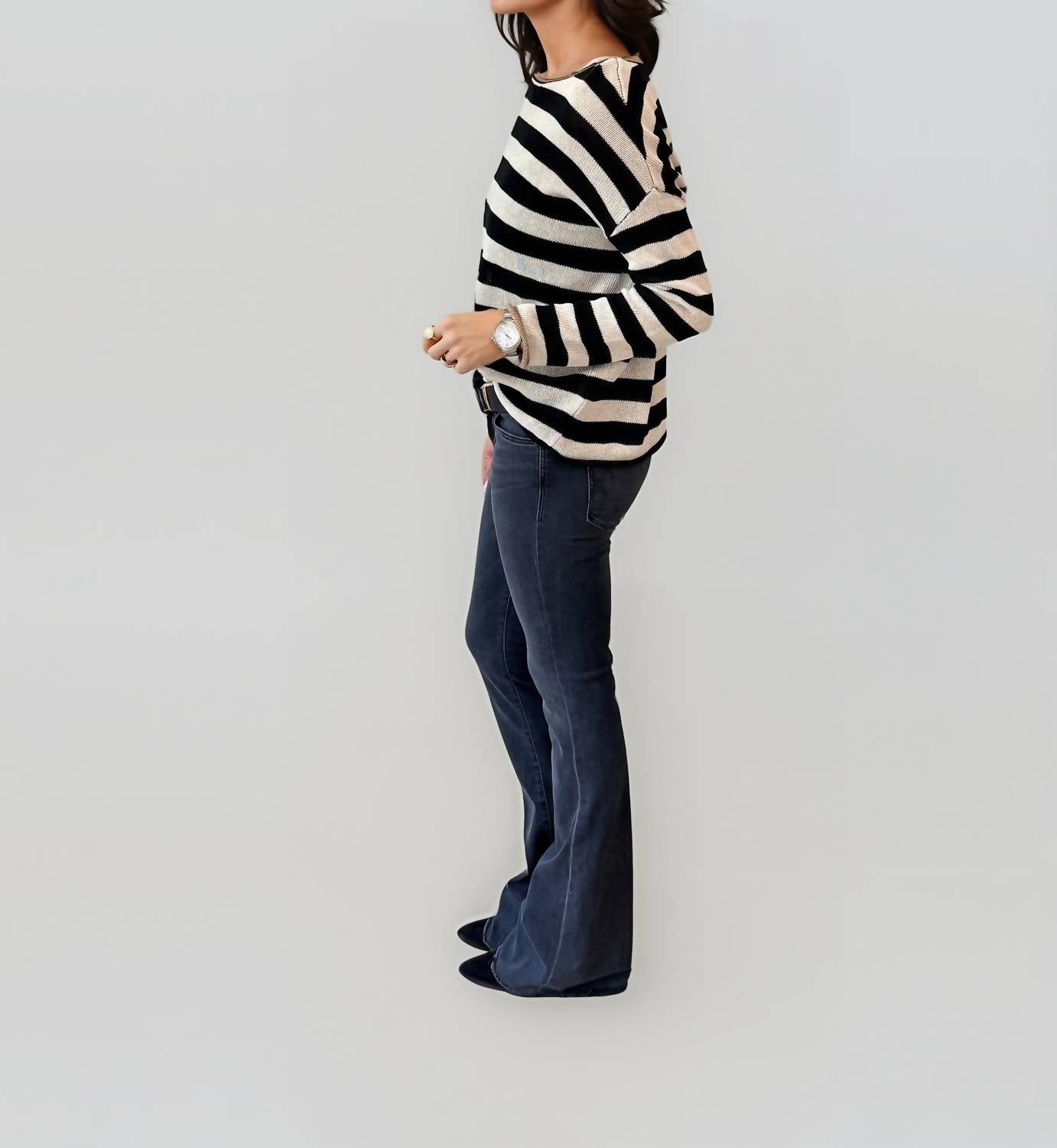 Malibu Road - Coastal Luxe Stripe Knit Sweater