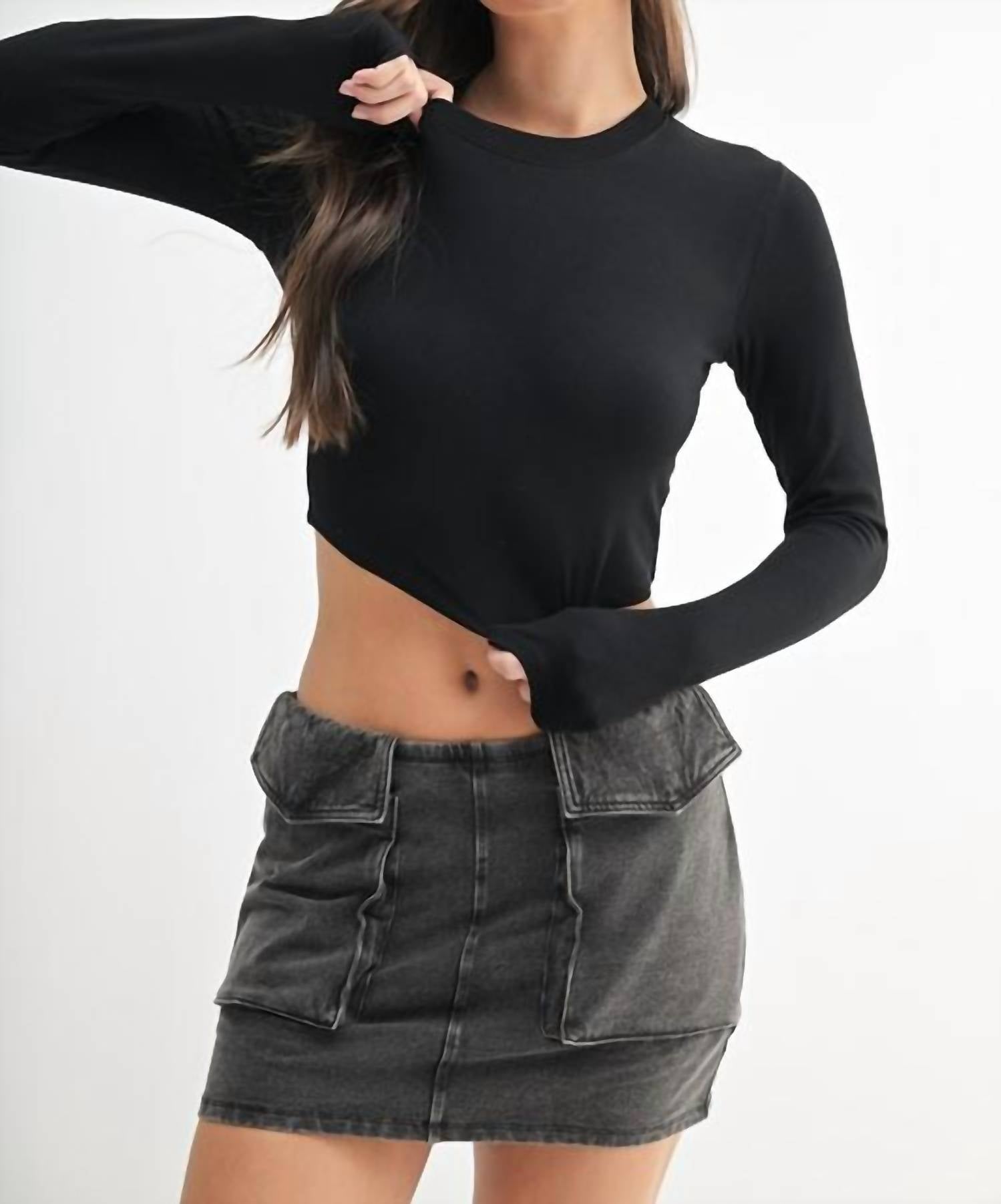 Mono B - Micro Ribbed Crop Top