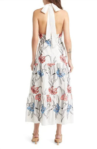 MILLY Hayden Floral Embroidered Dress in white multi - women's dress - detail view