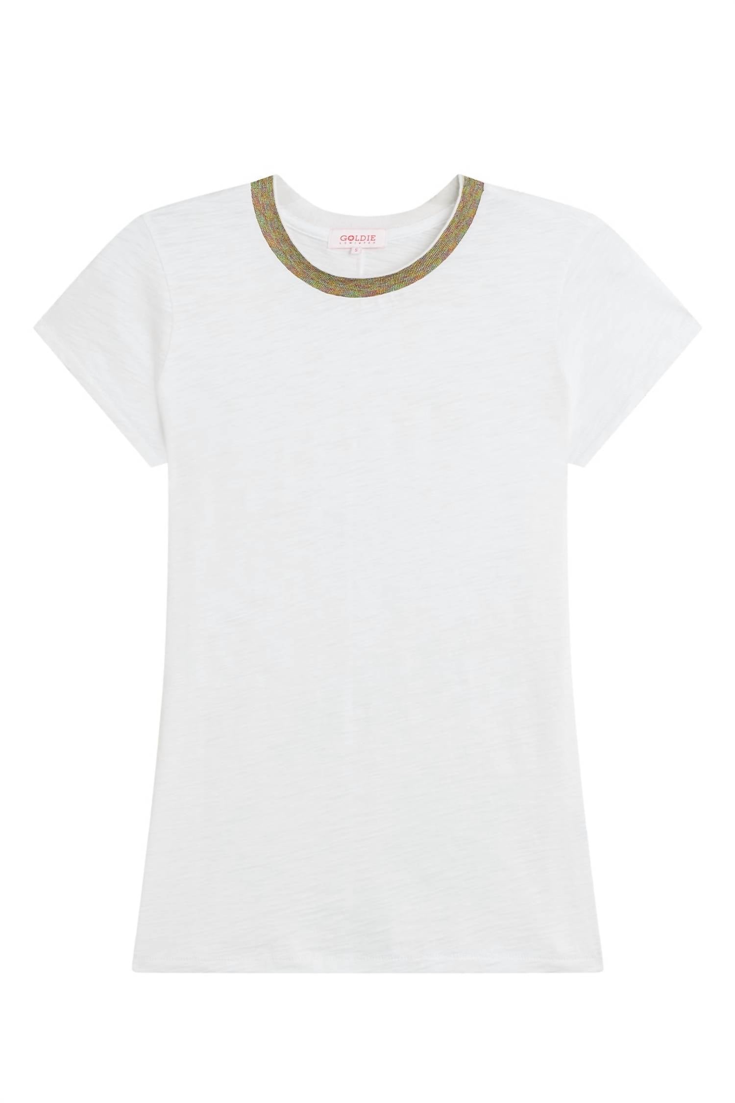Goldie - Metallic Trimmed Short Sleeve Tee