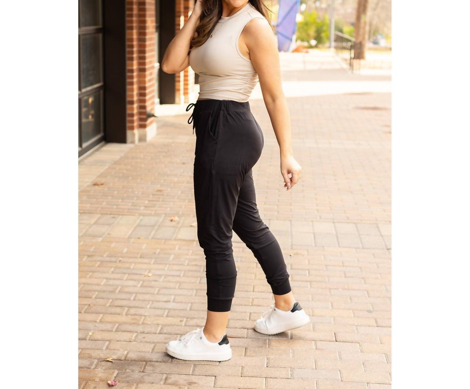 Julia Rose Reagan Jogger Pant in black - women's pants - detail view