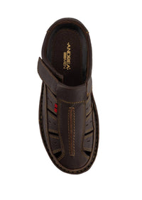 Andrea Men's Leather Clogs in dark brown - men's sandal - alternate view
