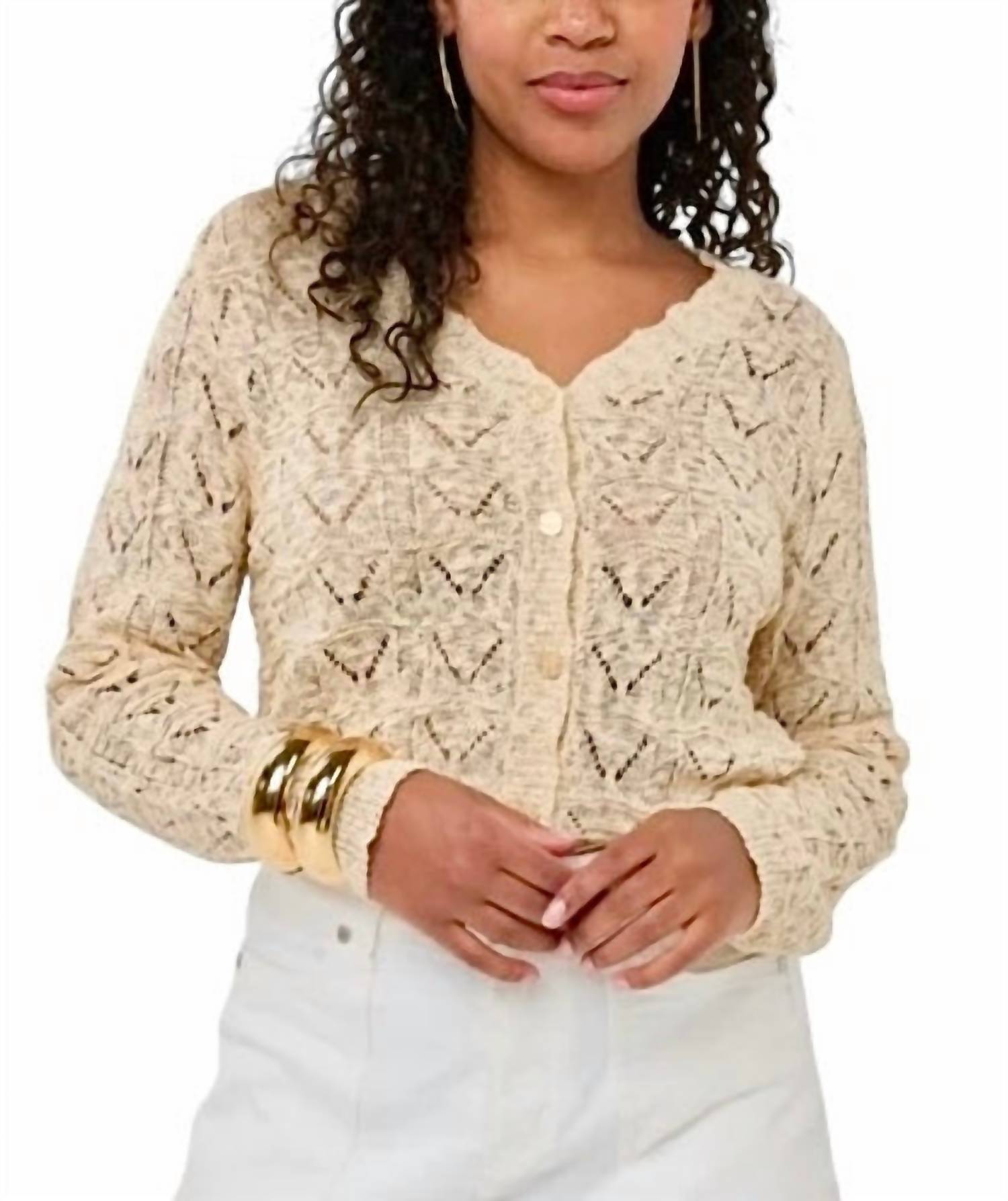 Esqualo - Women's Crochet Cardigan