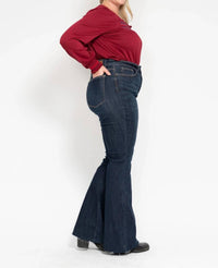 Judy Blue - High Waist Raw Hem Flare Jeans - Plus