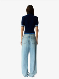 Guest In Residence Marcella Polo Top in residence marcella polo top in navy - women's shirt - alternate view