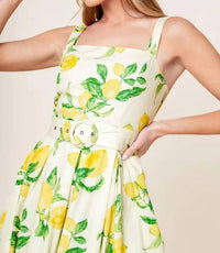 FLYING TOMATO Woven Midi Dress in ivory print - women's dress - view 5