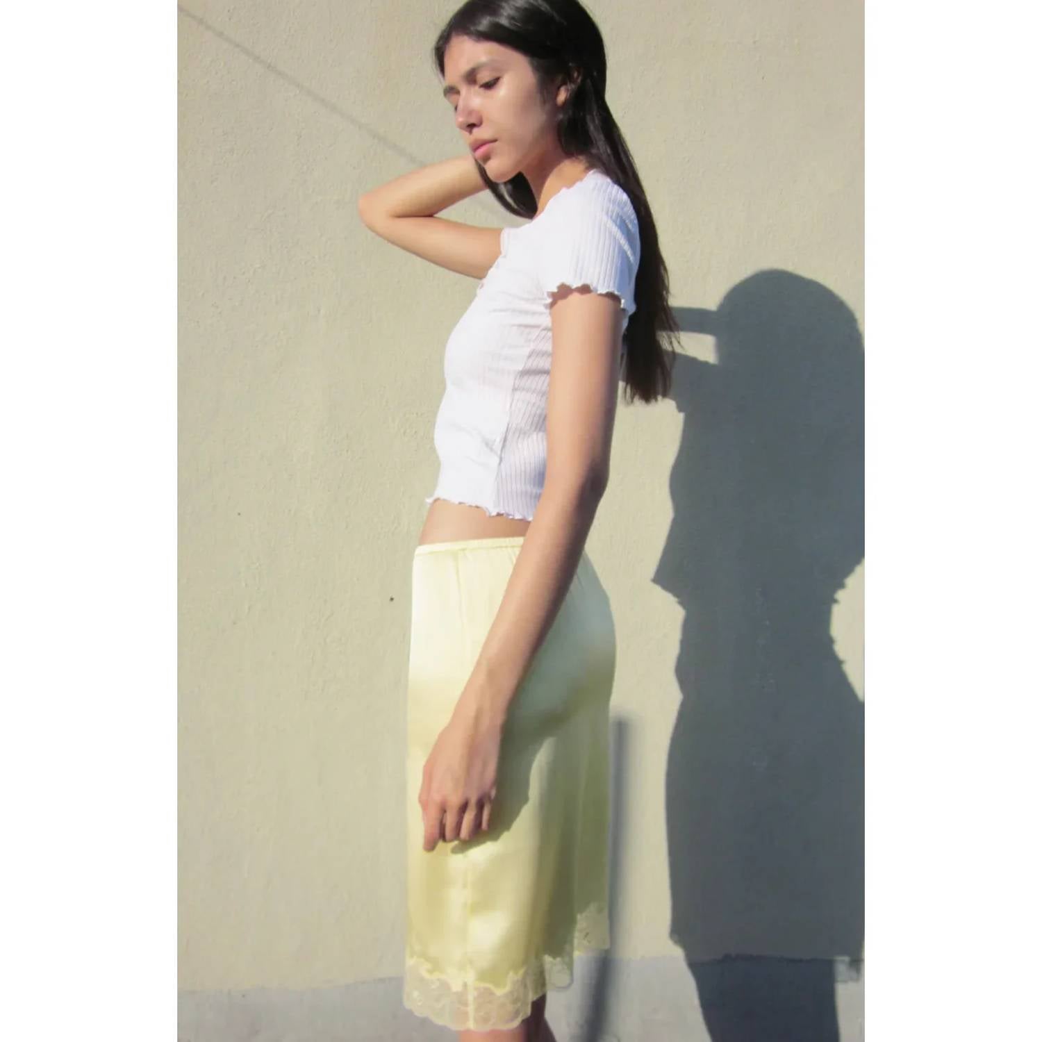 Only Hearts - Charmeuse Knee Length Slip Skirt