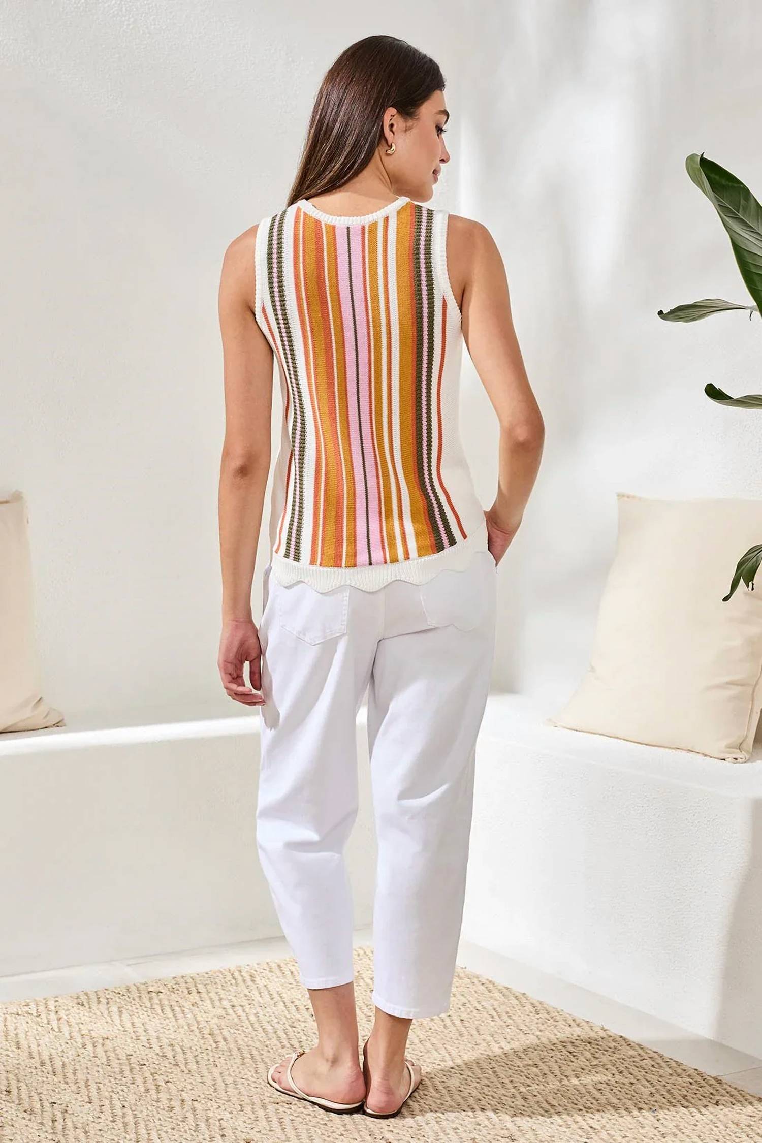 Tribal - Tindra Textured Crew Neck Knit Sweater Camisole