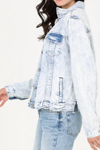 ANGIE Classic Cropped Jacket in dark denim - women's jacket - alternate view