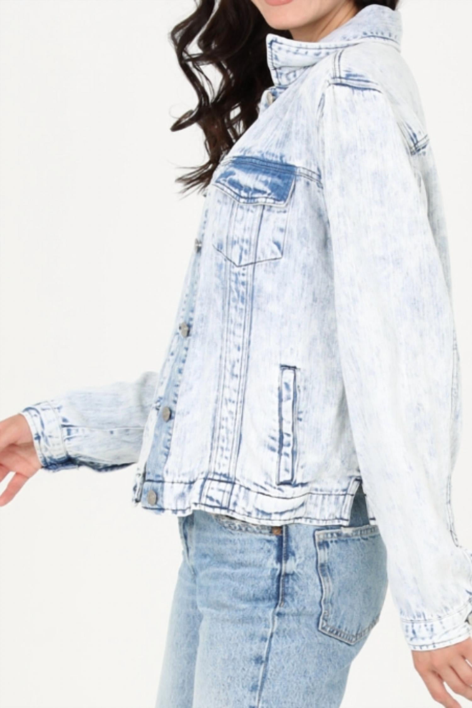 ANGIE Classic Cropped Jacket in dark denim - women's jacket - alternate view