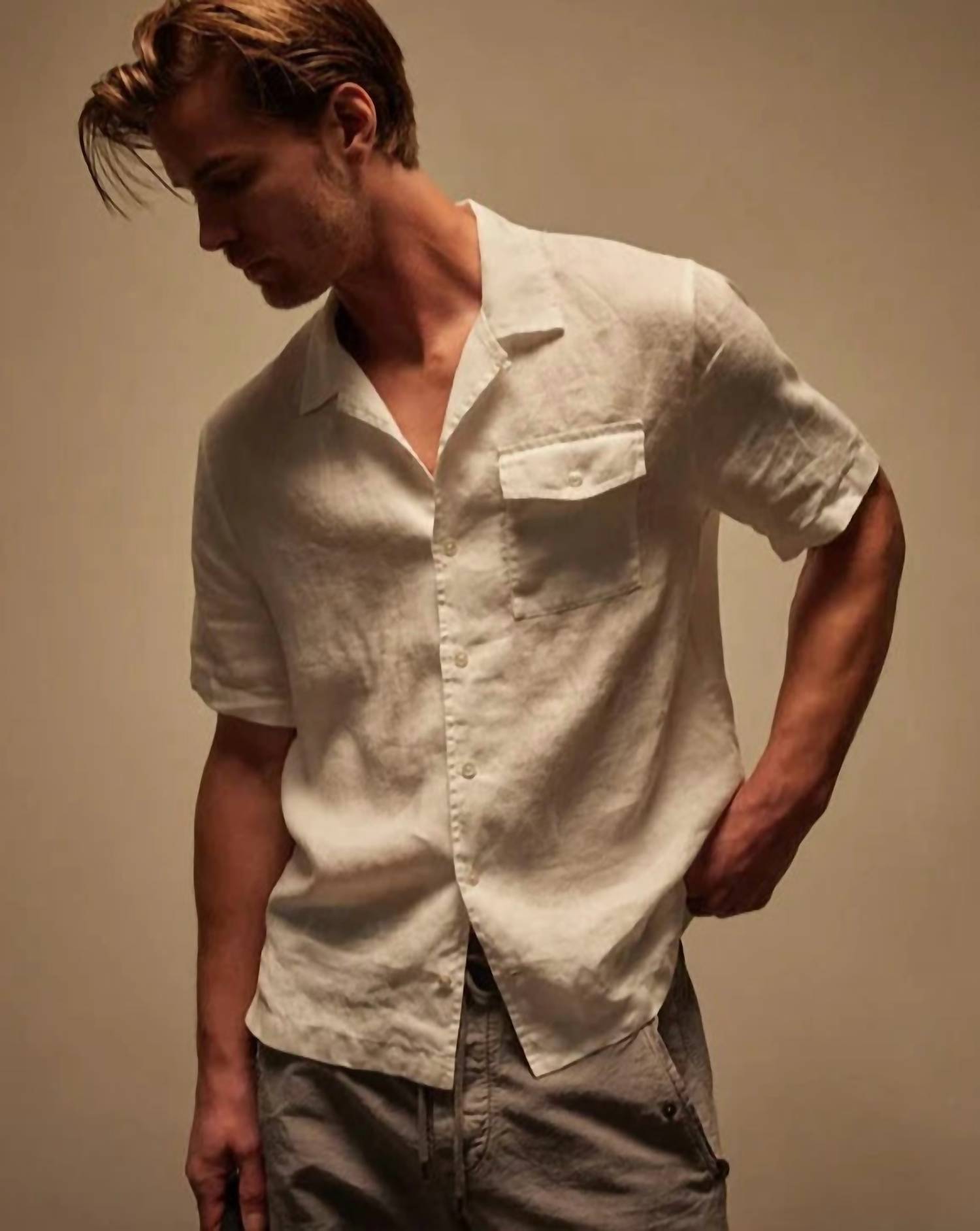 James Perse - Linen Short Sleeve Pocket Shirt