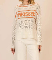 Cozy Casual - Sunkissed Open Knit Sweater