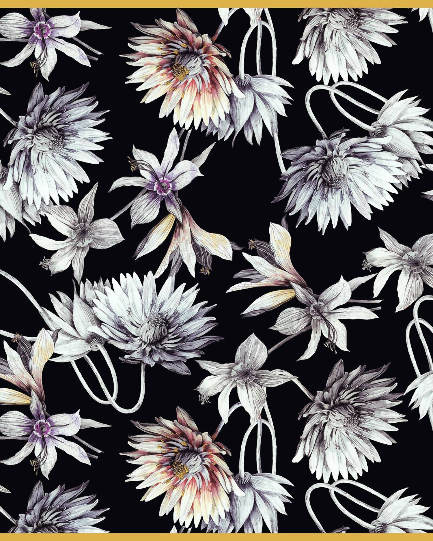 Rani Arabella - Women's Flower Printed Cashmere Scarf