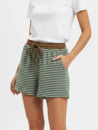 Anniewear - Loose Fit Stripe Knit Shorts