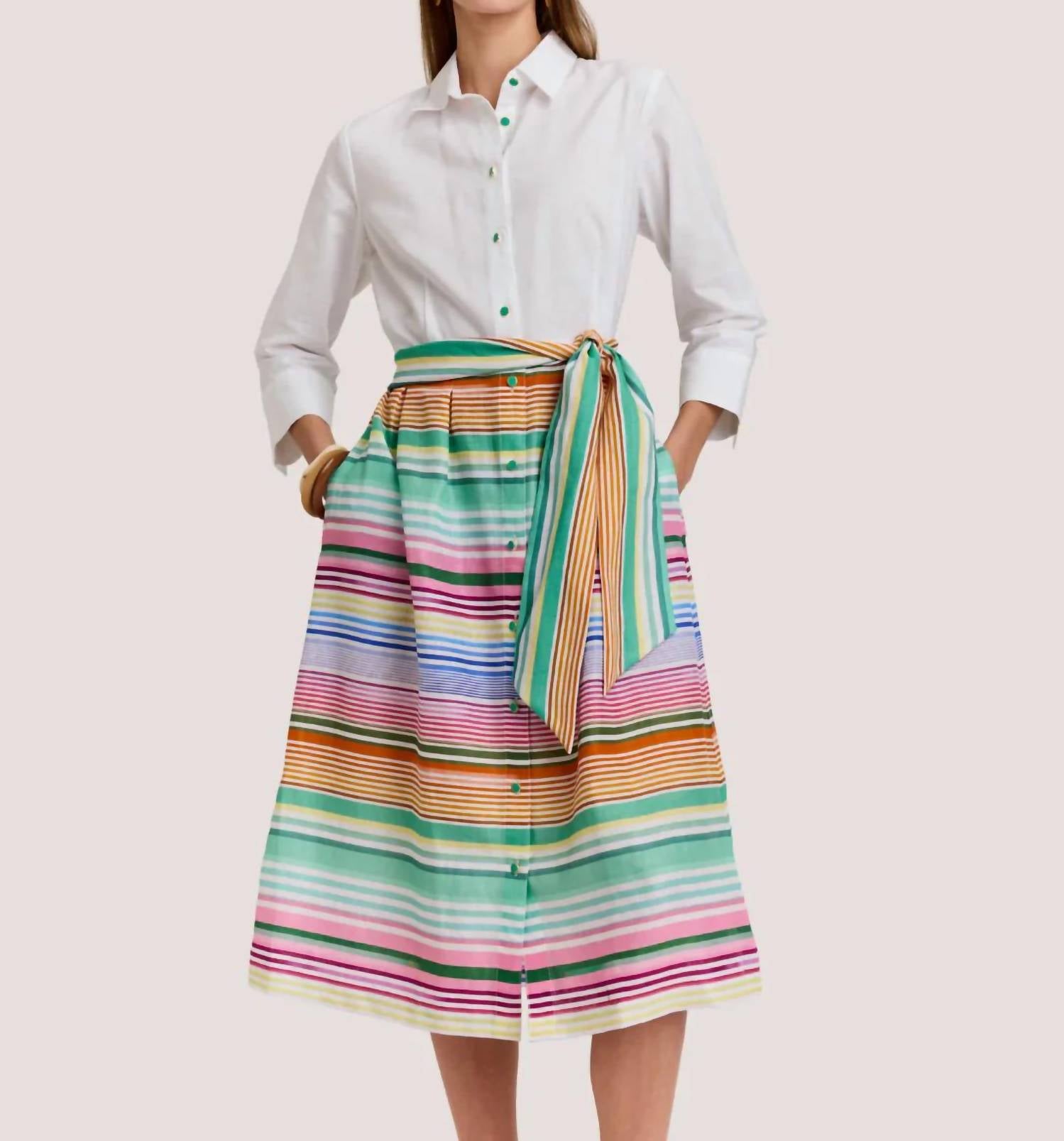 Hinson Wu - Robin 3/4 Sleeve Multi Linen Dress
