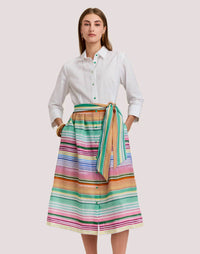 Hinson Wu - Robin 3/4 Sleeve Multi Linen Dress