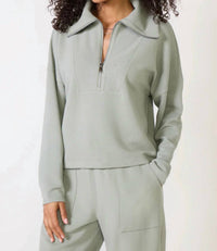 Spanx - Air Essentials French Rib Half Zip Top