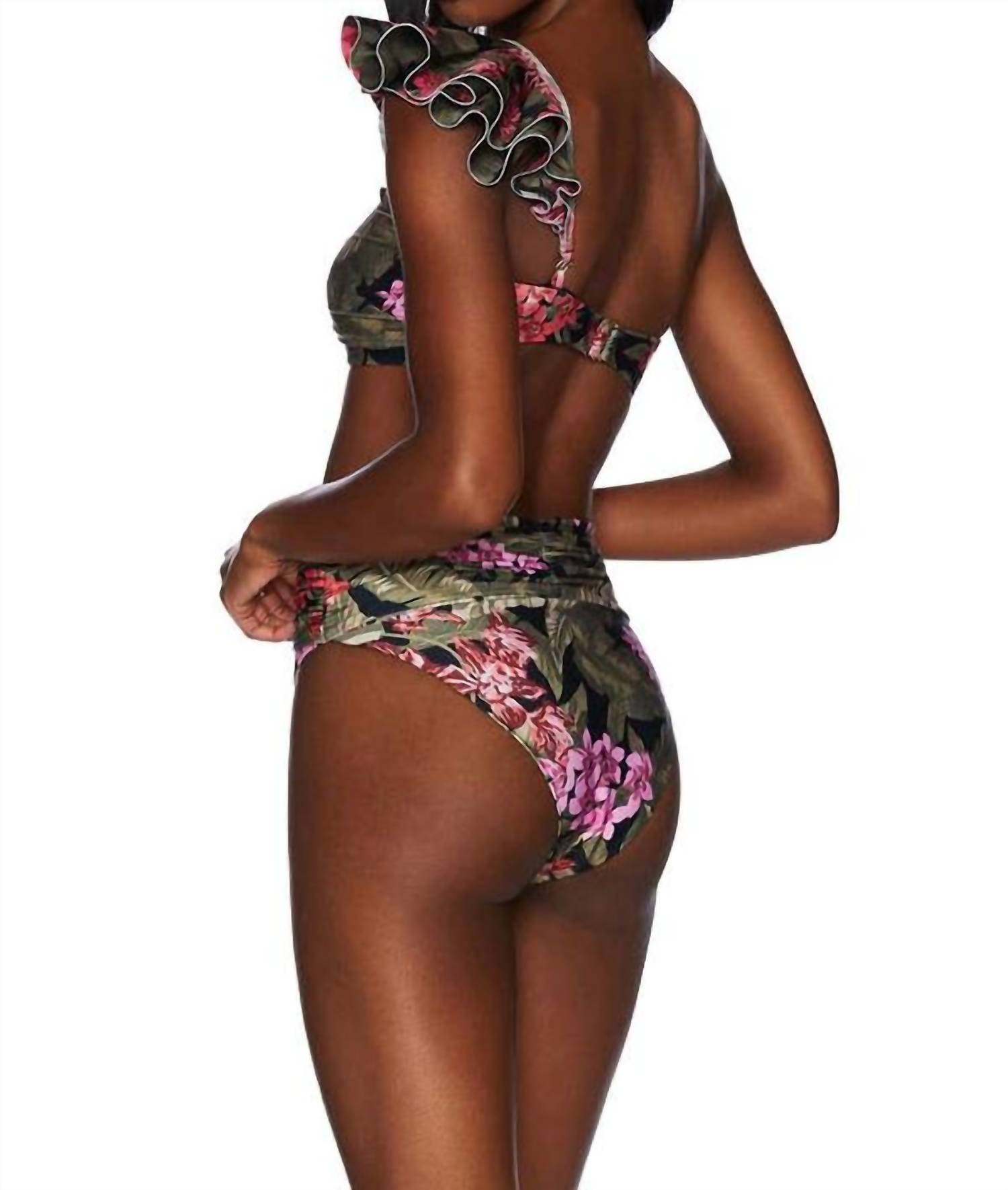 Beach Riot Rita Ruffle Sleeve Top in orchid - women's swimwear - detail view