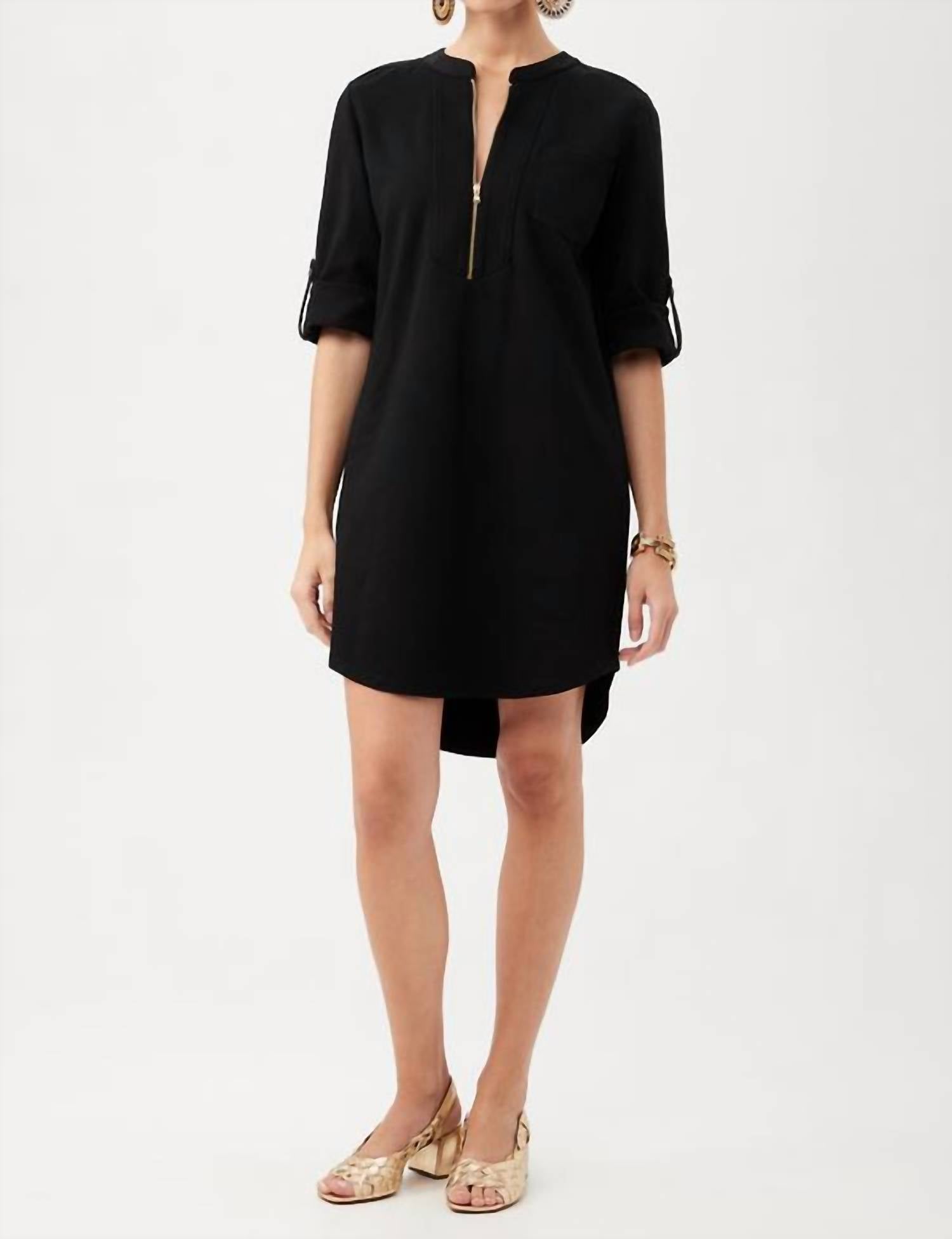 Trina Turk - Kaiko 3/4 Sleeve Half Zip Dress