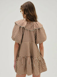 Lil Lemons By For Love And Lemons - Gingerbread Gingham Mini Dress