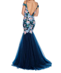 Rachel Allan - Embroidered Floral Mermaid Dress