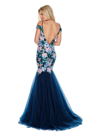 Rachel Allan - Embroidered Floral Mermaid Dress
