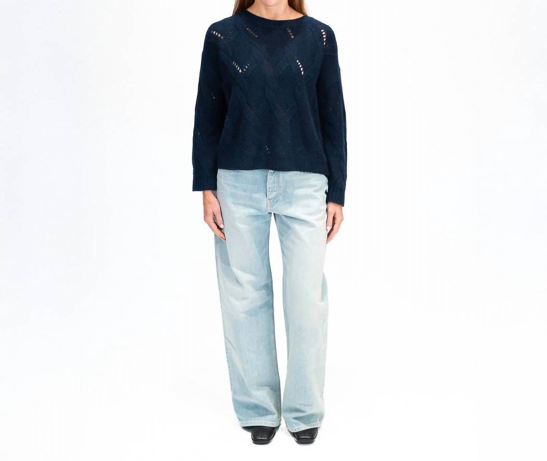 Sablyn - Gia Slouchy Cable Knit Crewneck Sweater