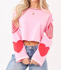 Day + Moon - Valentine Heart Patchwork Knit Top