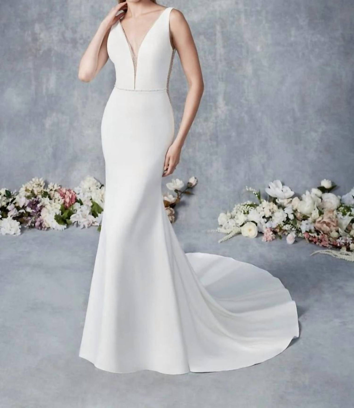 Ella Rosa - Sheath Wedding Dress With Delicate Lace Accents