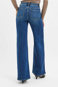 Risen - Mid-rise Front Seam Wide-leg Western Jeans
